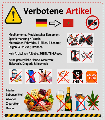 Verbotene Waren Deutschland nach Marokko