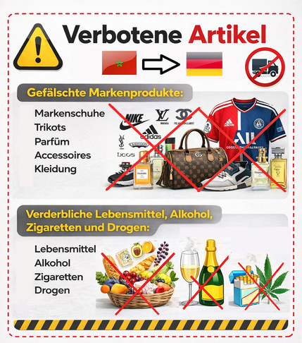 Verbotene Waren Marokko nach Deutschland